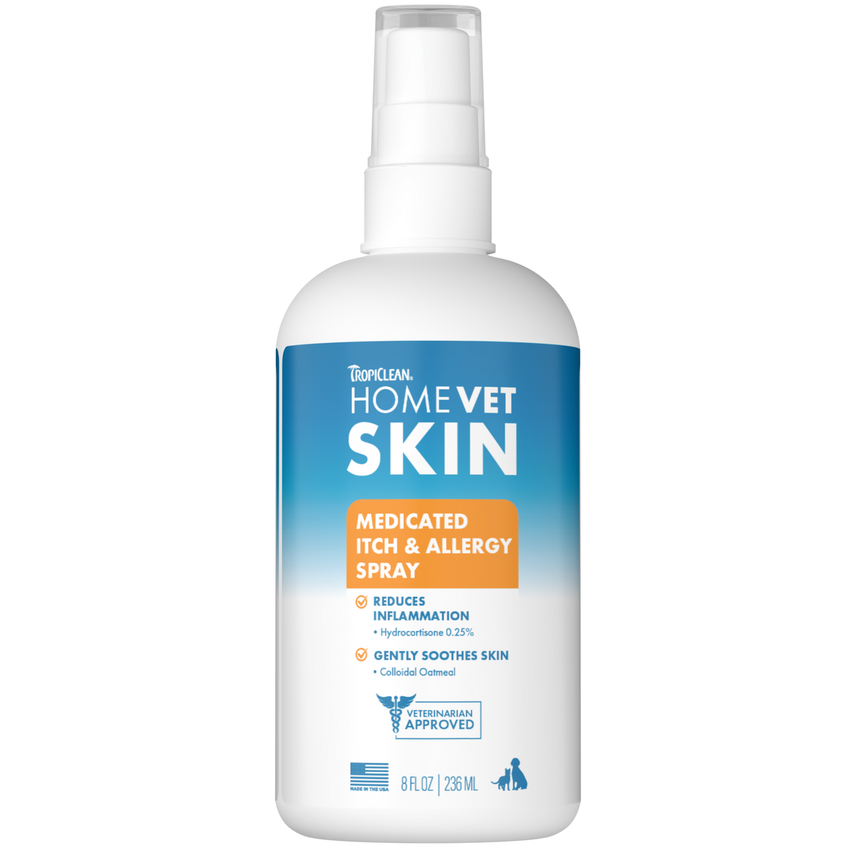 TropiClean HomeVet Medicated Itch & Allergy Pet Spray