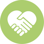 TropiClean's Mission. Icon of two hands shaking inside a green circle