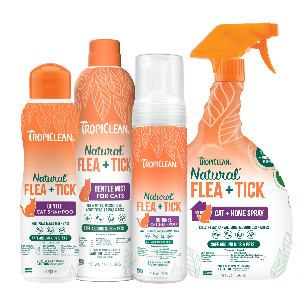 TropiClean Cat Flea & Tick Solutions 4 Kit