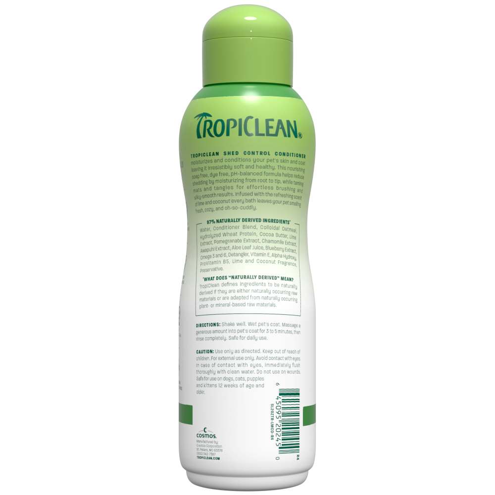 TropiClean shed conditioner bottle back