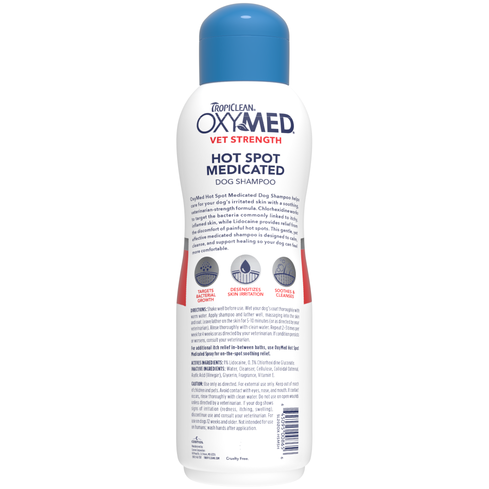 TropiClean OxyMed Vet Strength Hot Spot Medicated Dog Shampoo, 20oz