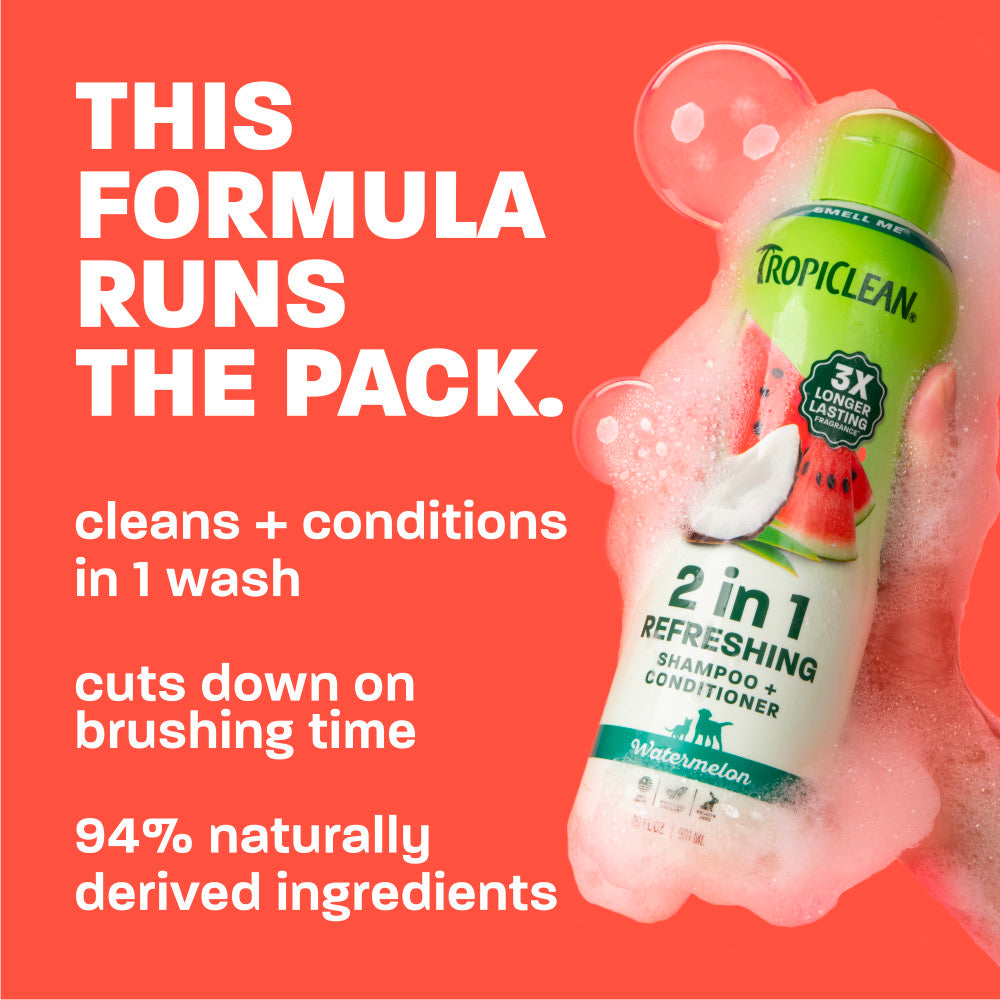 TropiClean Watermelon Refreshing 2-In-1 Pet Shampoo & Conditioner
