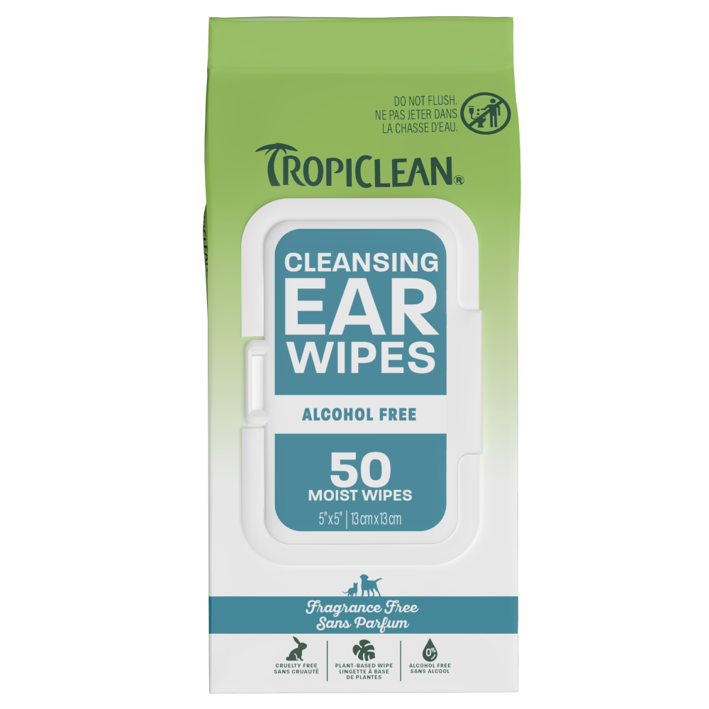 TropiClean Cleansing Ear Wipes, 50ct - 4 Pack