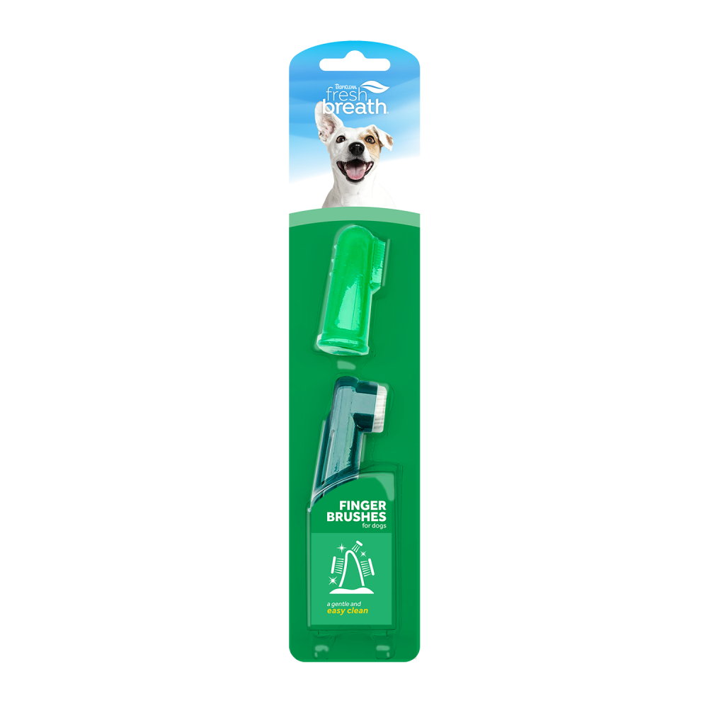 TropiClean Fresh Breath Dog Finger Toothbrush, image of front of package
