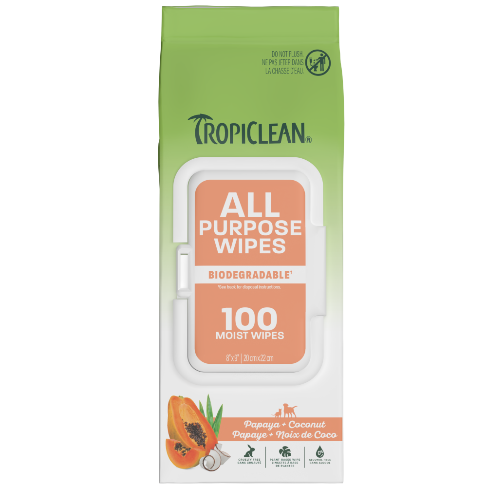TropiClean papaya wipes pouch front