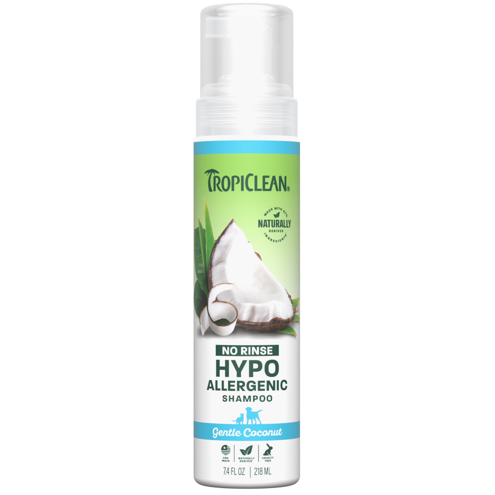 TropiClean Hypoallergenic No Rinse Pet Shampoo, 7.4oz
