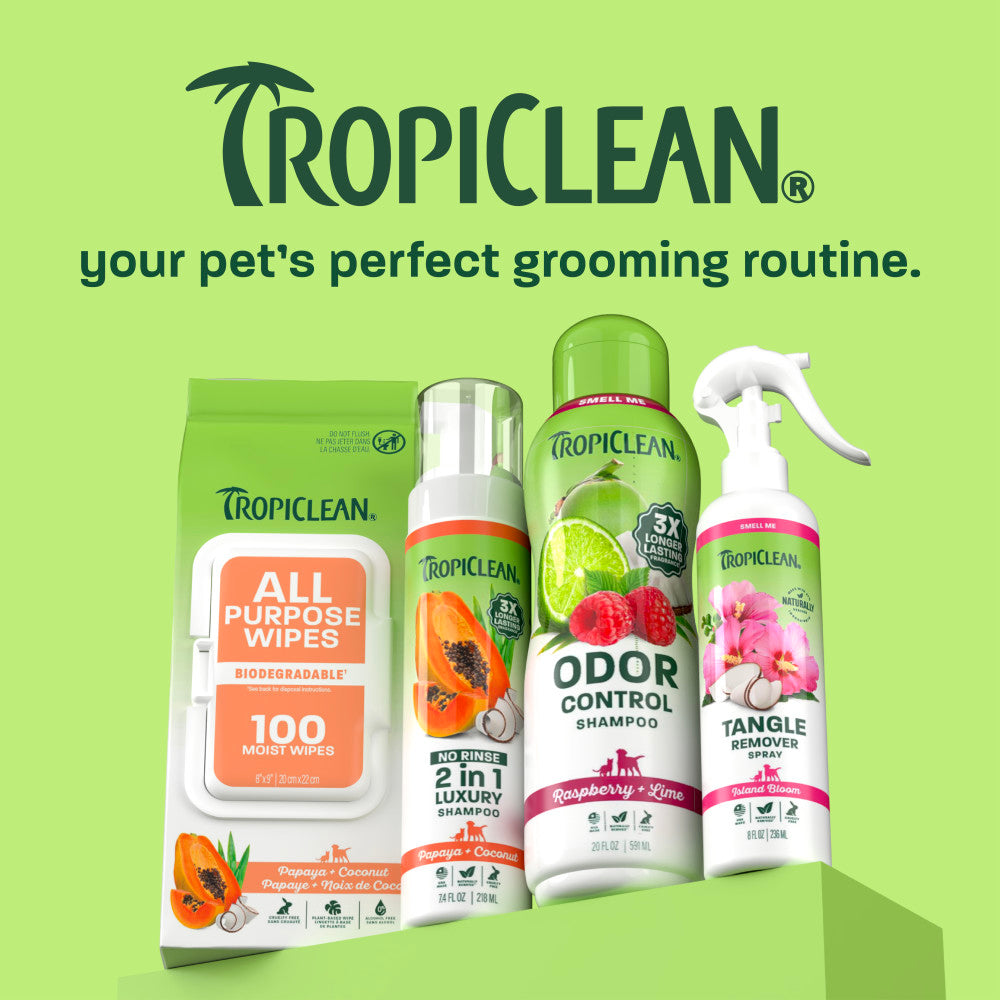 TropiClean Raspberry + Lime Odor Control Pet Shampoo, 20oz