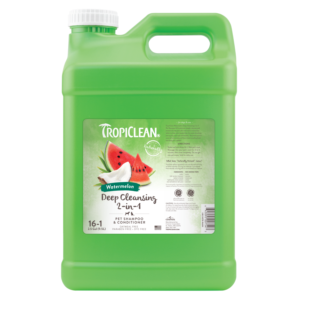 TropiClean Watermelon Refreshing 2-in-1 Pet Shampoo & Conditioner in 2.5 gal container