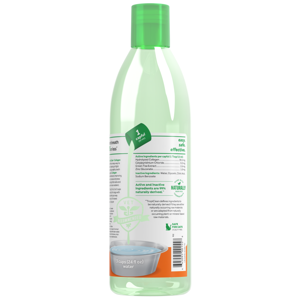 TropiClean Fresh Breath Oral Care Water Additive Plus Skin & Coat for Pets