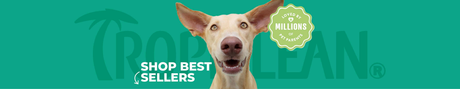 Pet Best Seller Products by TropiClean, image of dog with green background