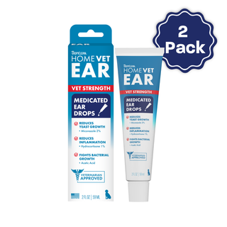 TropiClean HomeVet Medicated Dog Ear Drops, 2 Pack