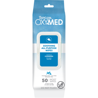TropiClean OxyMed Soothing Relief Wipes, 50ct