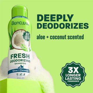 TropiClean Aloe + Coconut Deodorizing Pet Shampoo, 20oz