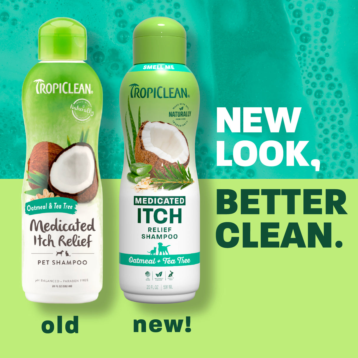 TropiClean Medicated Itch old vs. new packaging
