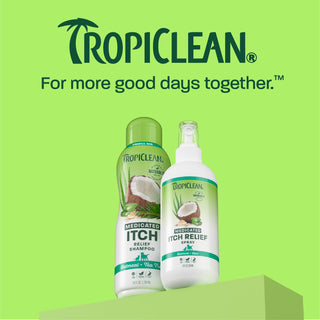 TropiClean Oatmeal + Tea Tree Medicated Itch Pet Shampoo, 20oz + TropiClean Oatmeal + Aloe Medicated Itch Relief Spray, 12 oz