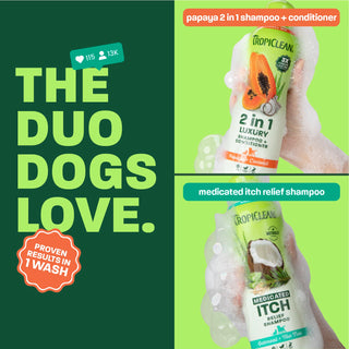 TropiClean Dog Shampoo and Conditioner & Medicated Shampoo Virtual Bundle, 20oz Each