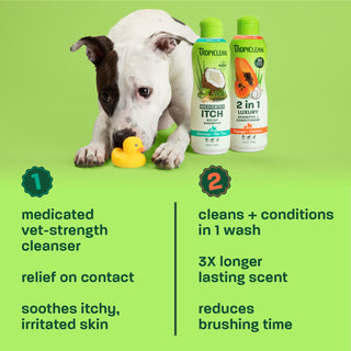TropiClean Dog Shampoo and Conditioner & Medicated Shampoo Virtual Bundle, 20oz Each
