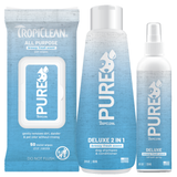 TropiClean PURE Breezy Fresh Plant-Based Dog Grooming 3 Bundle, front of packages