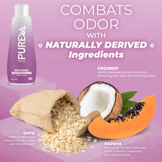 TropiClean PURE Brightening Bliss Whitening Plant-Based Dog Shampoo, naturally derived ingredients