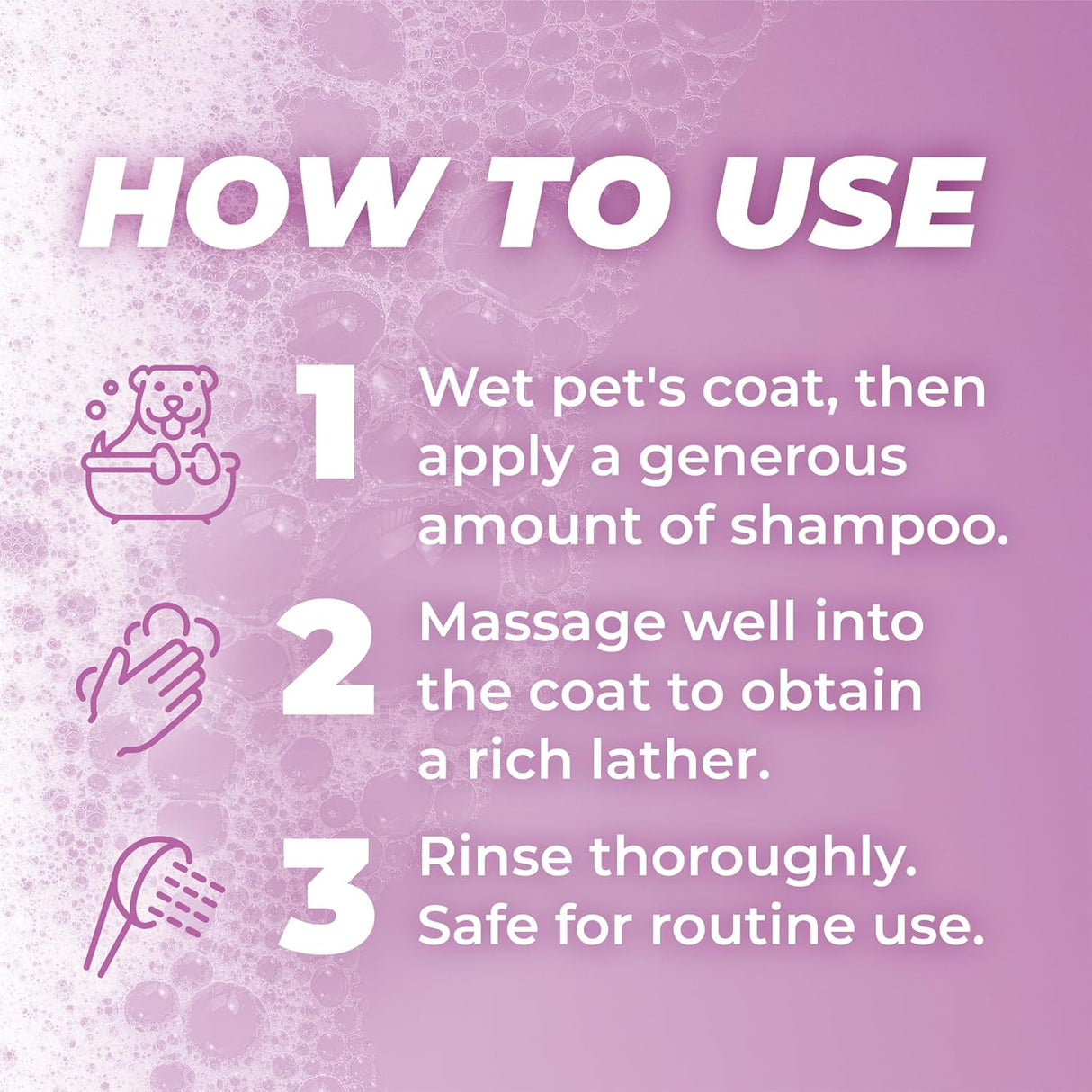 TropiClean PURE Brightening Bliss Whitening Plant-Based Dog Shampoo, instructions.