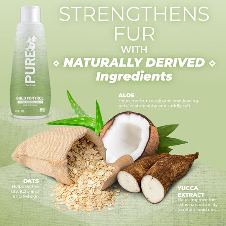 TropiClean PURE Sweet Meadow Shed Control Plant-Based Dog Shampoo, Ingredients