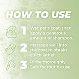 TropiClean PURE Sweet Meadow Shed Control Plant-Based Dog Shampoo. Instructions