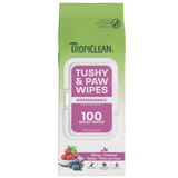 TropiClean Tushy & Paw Wipes front