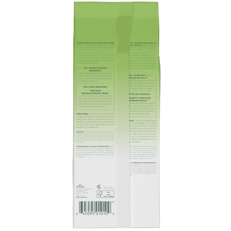 TropiClean Tushy & Paw Wipes Back