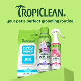 TropiClean line up on light green background.