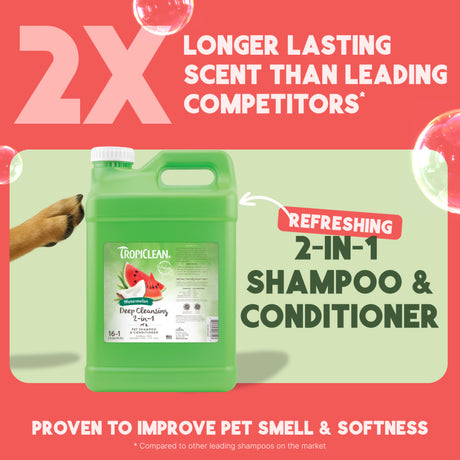 TropiClean Watermelon Deep Cleansing 2-in-1 Shampoo and Conditioner, 2.5 gal