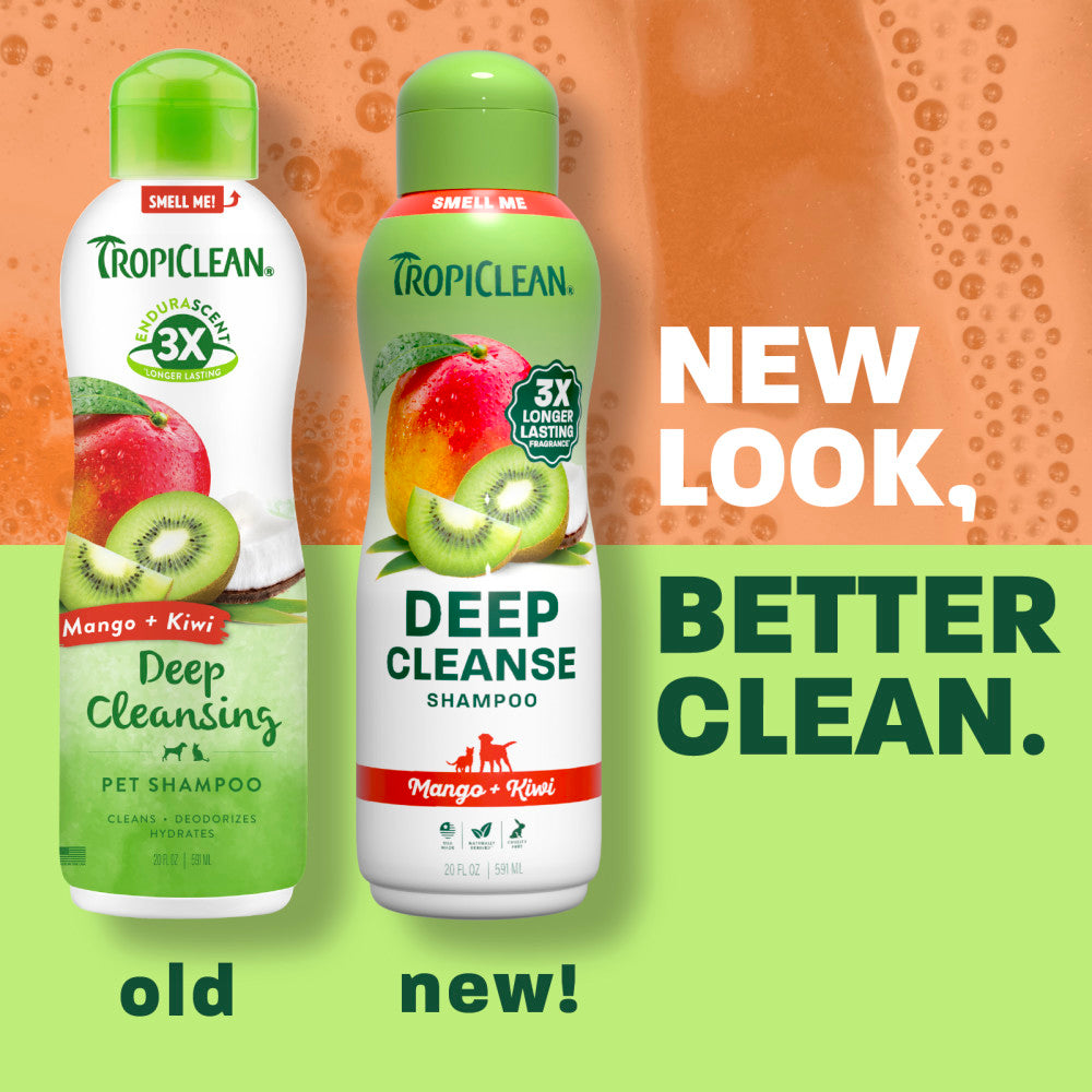 TropiClean Deep Cleansing Dog Shampoo, 3X Long-Lasting Mango Kiwi