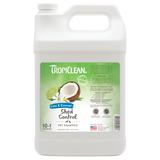 TropiClean Lime & Coconut Shed Control Shampoo for Pets, front of 1 gal bottle