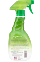 TropiClean Sweet Pea Tangle Remover Spray for Dogs & Cats, back of 16oz spray bottle