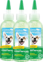 3 bottles of teeth gel on white background.