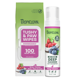TropiClean Berry & Coconut Waterless Cat Grooming 2 Kit