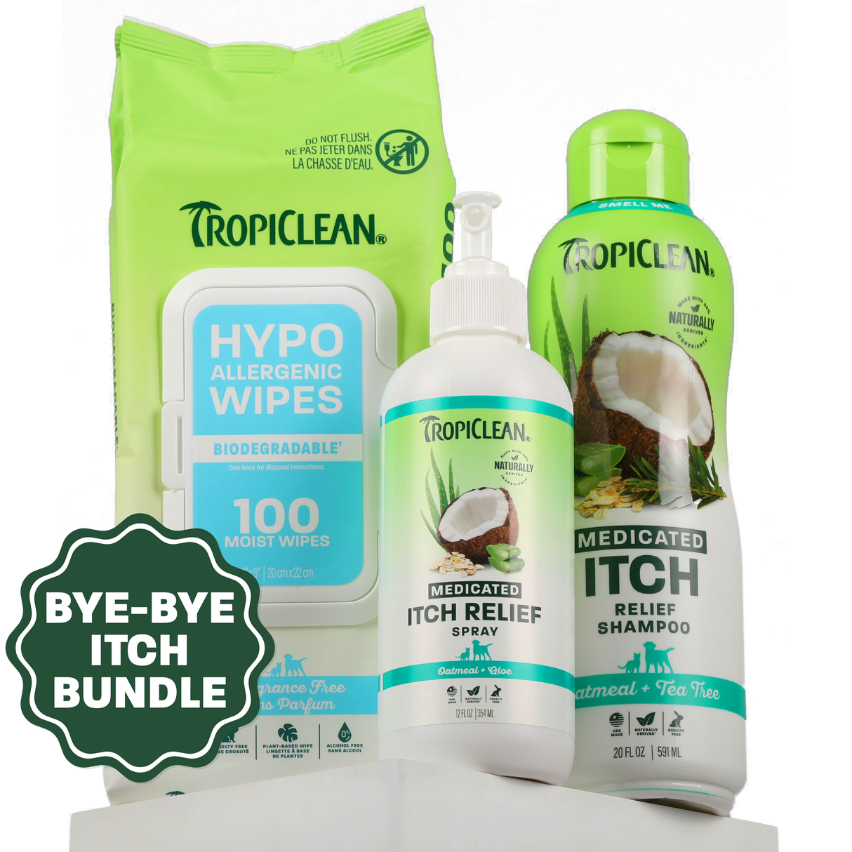 TropiClean Oatmeal & Medicated Itch Variety Pack, 3 Piece