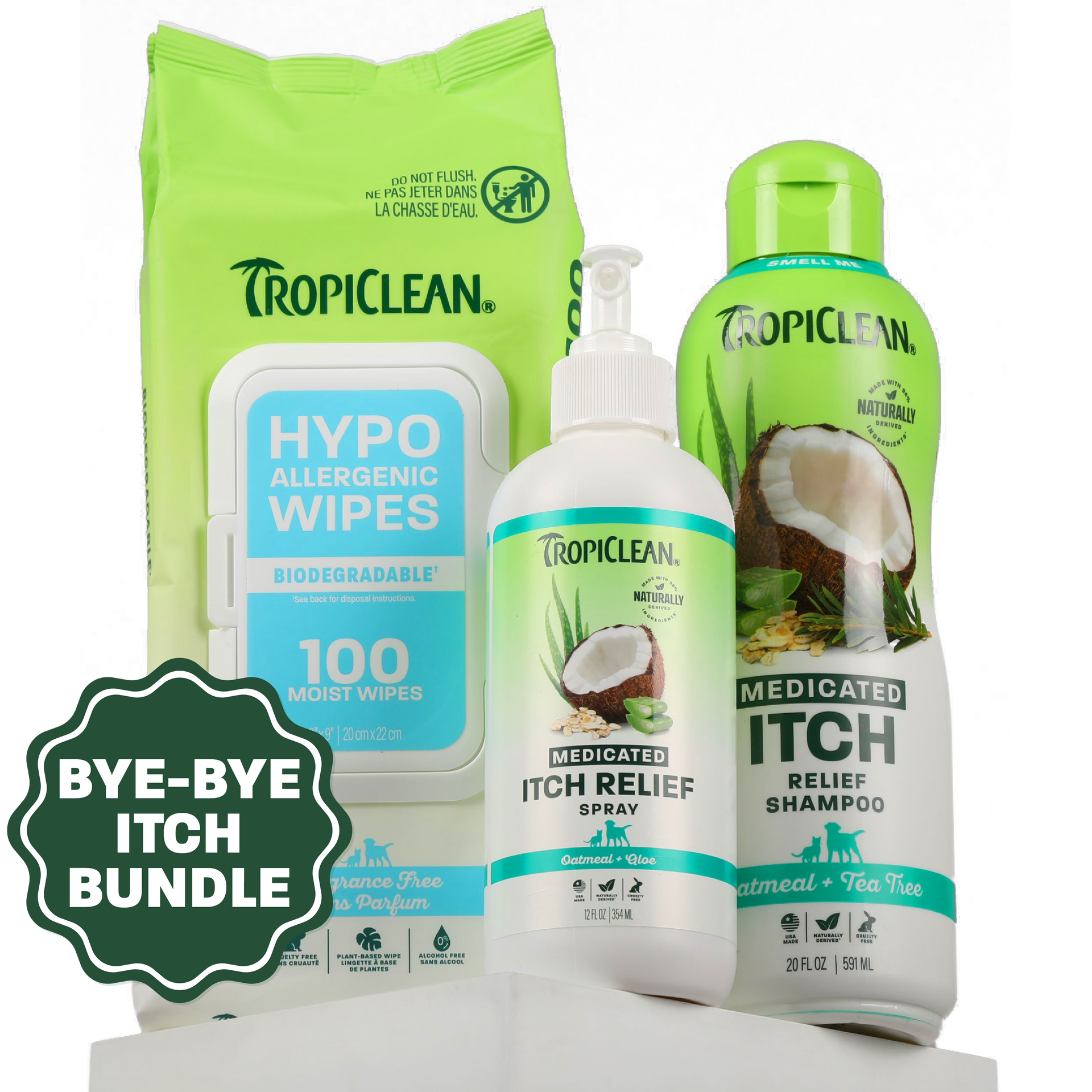 Tropical 　英語版 TropiClean Oatmeal & Medicated Itch Variety Pack, 3 Piece