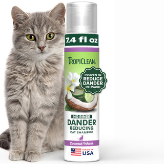 TropiClean Dander Reducing No Rinse Cat Shampoo, 7.4oz