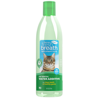 Fresh Breath by TropiClean Oral Care Water Additive for Cats, image of front of 16oz bottle