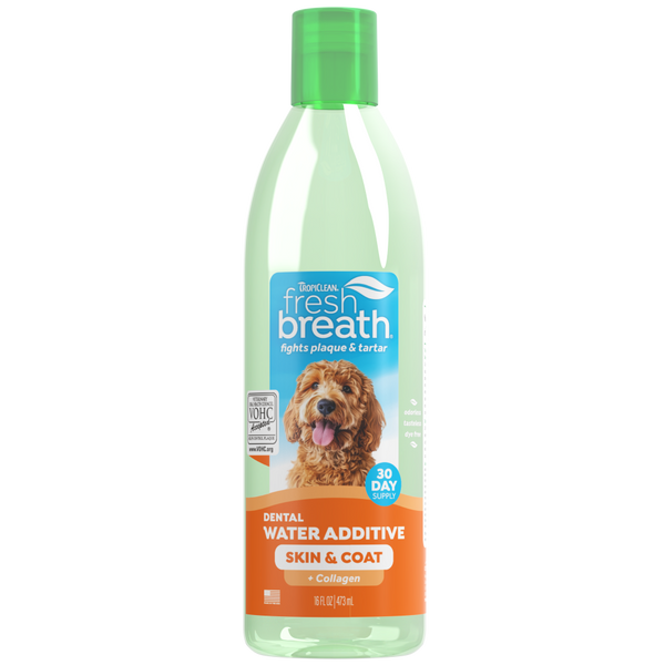 TropiClean Fresh Breath Oral Care Water Additive Plus Skin & Coat for