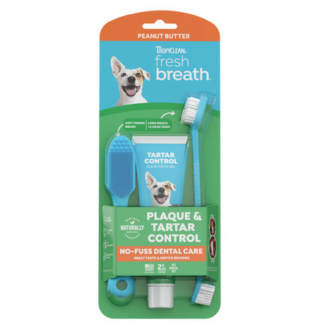TropiClean Fresh Breath peanut butter gel kit front