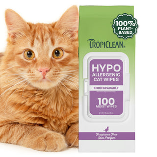 TropiClean Hypoallergenic Cat Wipes, 100ct
