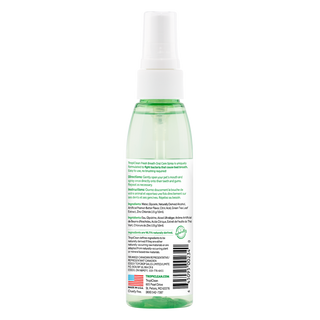 TropiClean Fresh Breath Peanut Butter Oral Care Spray for Pets, image of back of bottle