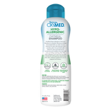 TropiClean OxyMed Hypoallergenic Oatmeal Shampoo for Dogs and Cats, back of bottle