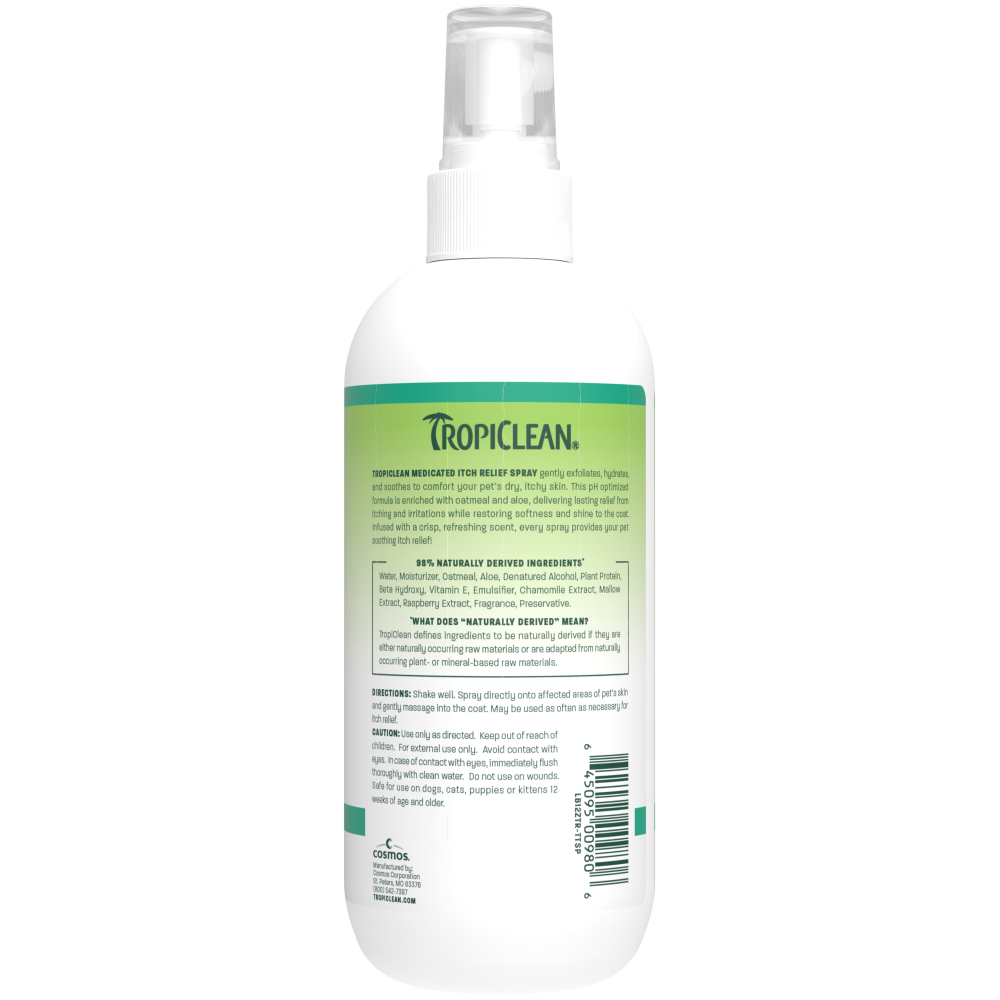 TropiClean Aloe + Oatmeal Itch Relief Spray, 12oz