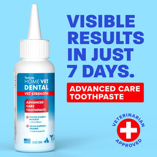 homevet bottle on light blue background. Visible results in just 7 days.