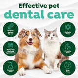 Dog and cat with 'Effective pet dental care' text for TropiClean Fresh Breath Peanut Butter Oral Care Kit for Dogs & Cats