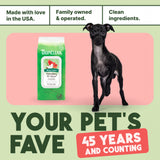 TropiClean Watermelon 2-In-1 Refreshing Wipes for Dogs & Cats with a black dog