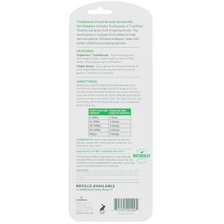 TropiClean Fresh Breath peanut butter gel kit back