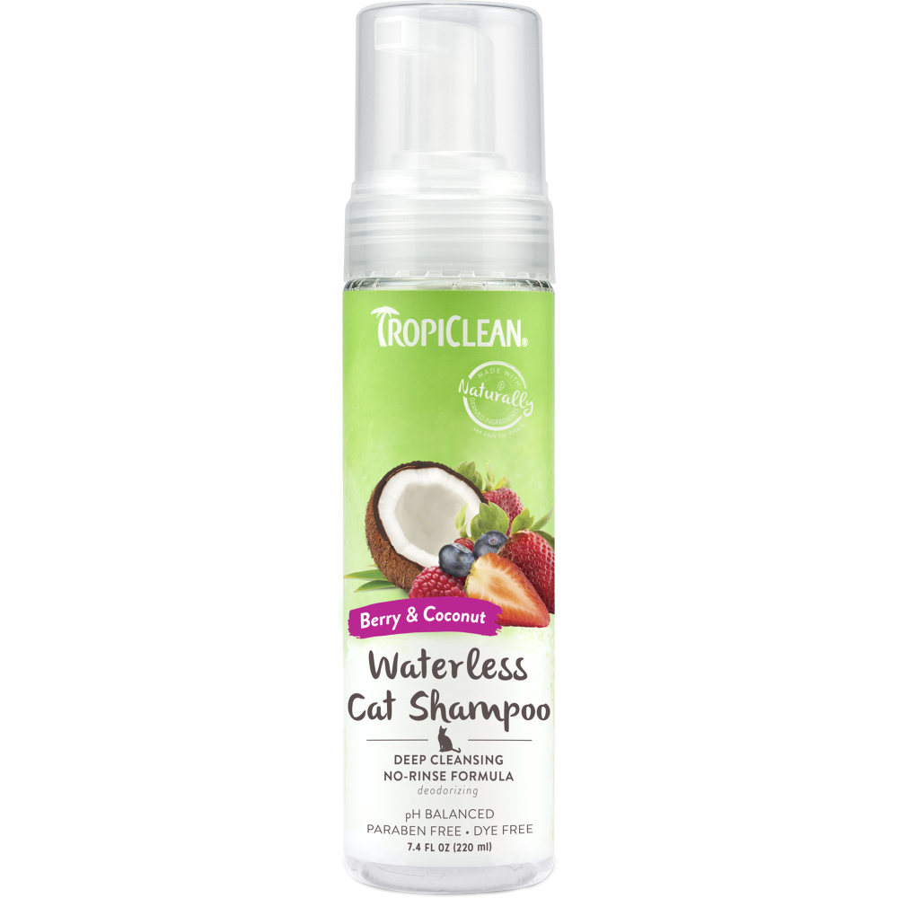 TropiClean Deep Cleansing Waterless Cat Shampoo, image of front of bottle